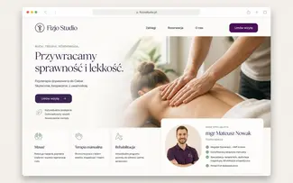 Strona dla Fizjoterapia i masaż — przykład szablonu Kodeweb