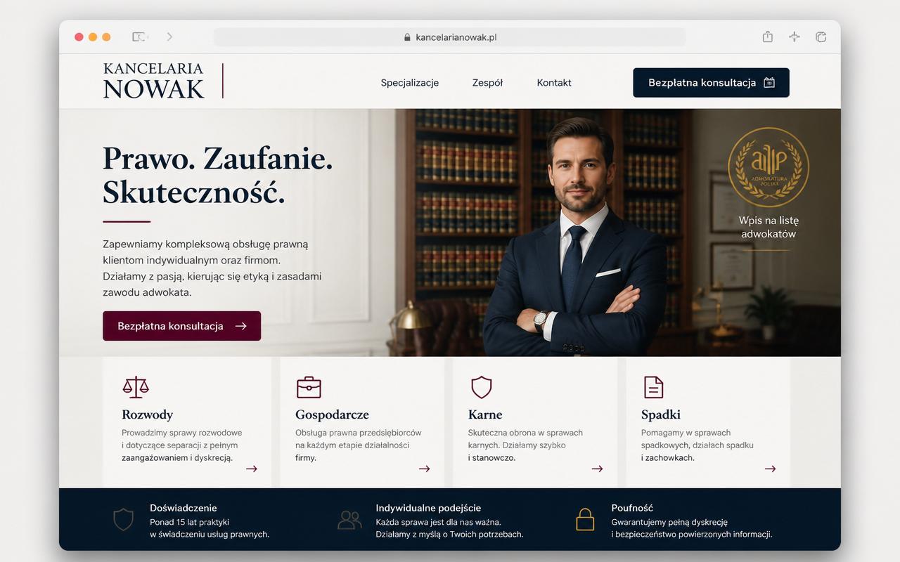 Podgląd szablonu — Kancelaria / adwokat / radca prawny