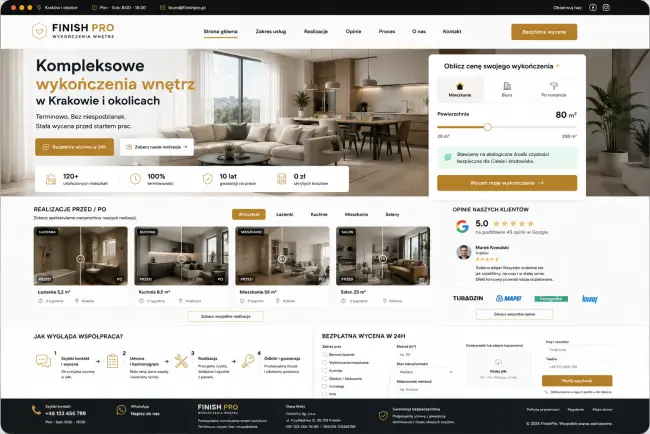 Strona dla Remonty i budowa — przykład szablonu Kodeweb