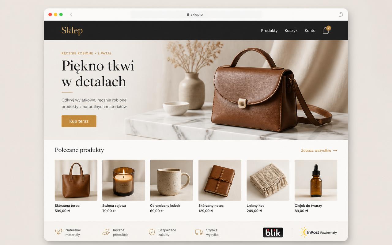 Podgląd szablonu — Sklep internetowy startowy (WooCommerce)